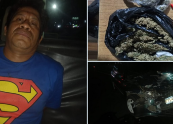 Arrestan a sujeto por conducir en estado de ebriedad y portar drogas tras accidente en carretera