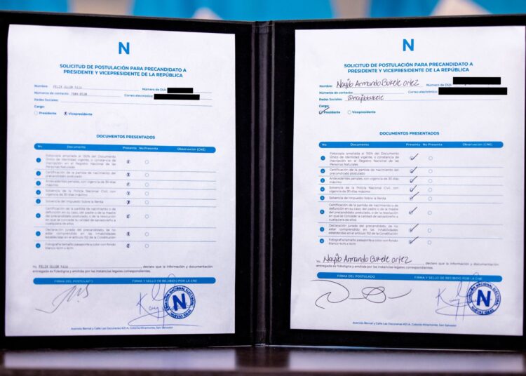 Precandidatura confirmada: Presidente Bukele y Vicepresidente Ulloa encabezan la boleta electoral de Nuevas Ideas