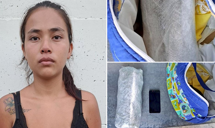 Capturan a traficante de drogas con más de 900 gramos de marihuana oculta en pañalera