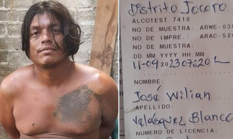 Capturan a conductor ebrio en control vehicular de Jocoro, Morazán