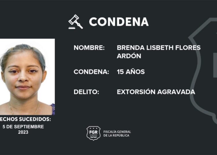 Pandillera de la MS recibe condena de 15 años por extorsión agravada