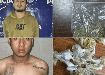 PNC capturó a dos jóvenes por posesión de droga en San Miguel y La Libertad 