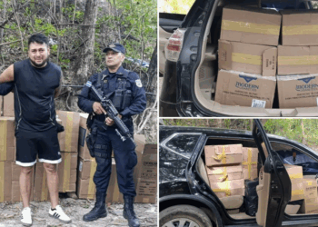 Interceptan vehículo con 30 cajas de contrabando en Santa Ana