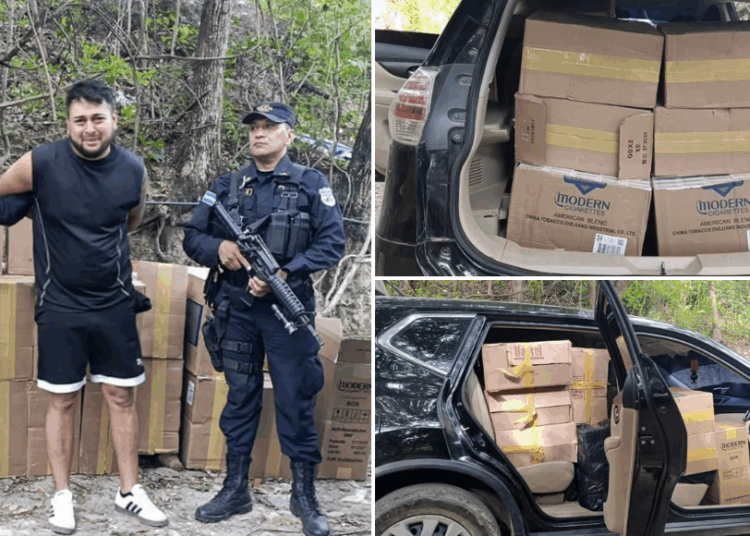 Interceptan vehículo con 30 cajas de contrabando en Santa Ana