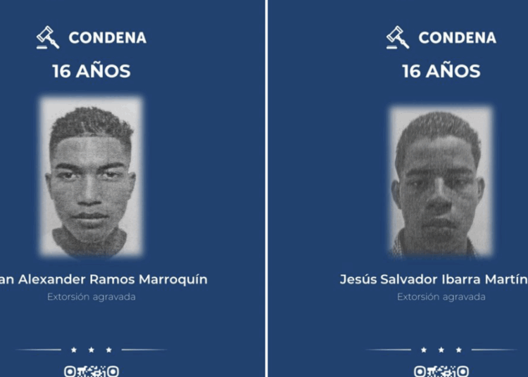 Prisión para dos pandilleros por extorsión a comerciante