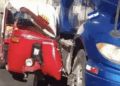 Accidente entre mototaxi y rastra en Usulután