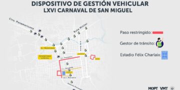 VMT despliega dispositivo de gestión vehicular para el Carnaval de San Miguel