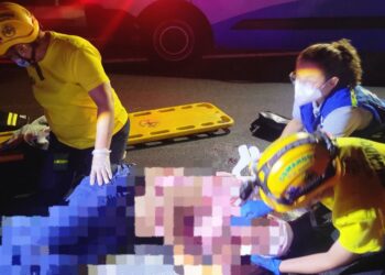 Motociclista lesionado en accidente sobre la carretera del Litoral