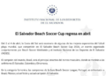 INDES confirma el regreso de El Salvador Beach Soccer Cup