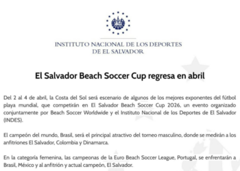 INDES confirma el regreso de El Salvador Beach Soccer Cup