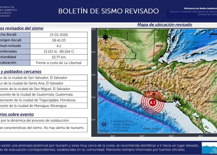 Sismo de magnitud 4.1 sacude la costa de La Libertad