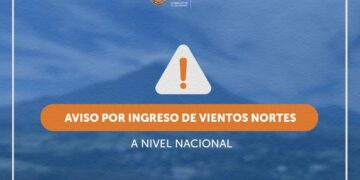 Emiten aviso nacional por ingreso de Vientos Nortes