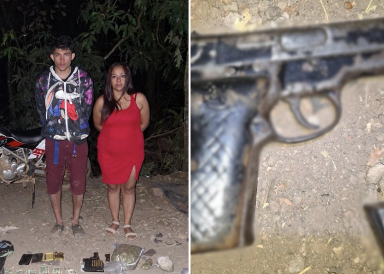 Pareja es capturada con arma y droga