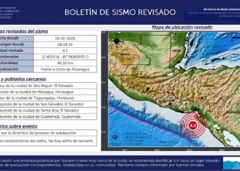 Sismo de magnitud 4.3 sacude la costa frente a Nicaragua
