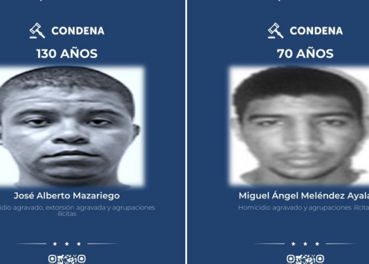 Condenan a 62 pandilleros con penas de hasta 130 años de cárcel