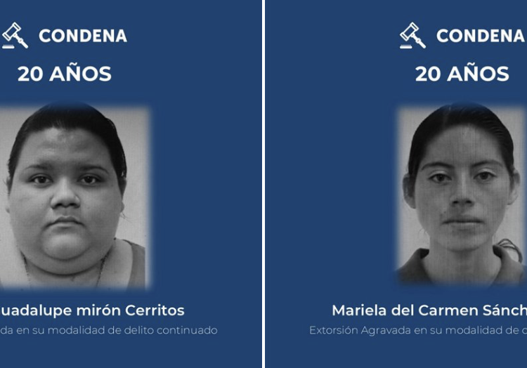 Condenan a 20 años de cárcel a dos mujeres por extorsión 
