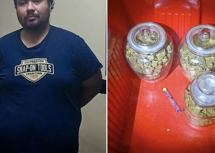Capturan a sujeto con marihuana y básculas