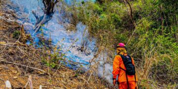 Bomberos sofocan incendio en terreno con maleza