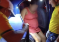 Mujer embarazada resulta lesionada en accidente