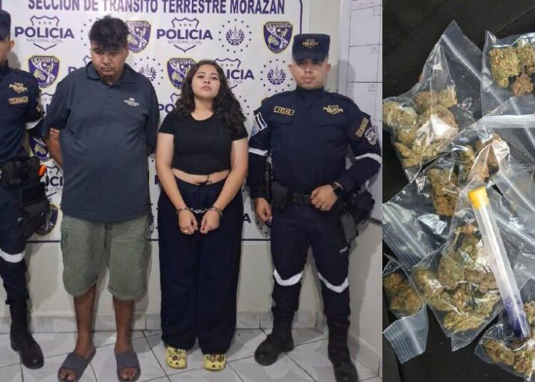 Capturan a pareja con marihuana oculta en un termo