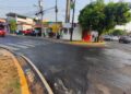 Reportan derrame de aceite frente a Plaza Jardín