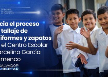 Gobierno del Presidente Nayib Bukele inicia con el tallaje de uniformes y zapatos del próximo año