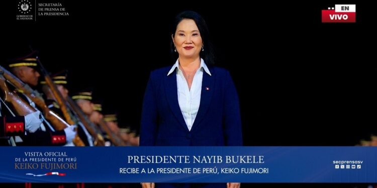 El Presidente Nayib Bukele se reúne con su homóloga de Perú, Keiko Fujimori